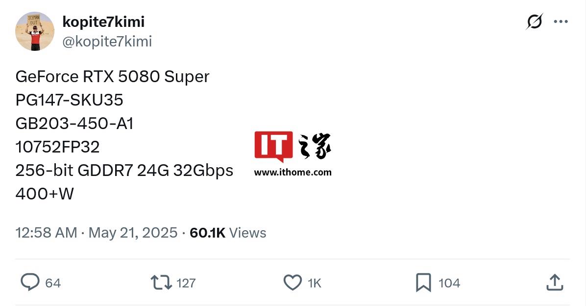 英伟达 GeForce RTX 5080 Super：加速性能与更大容量显存的革新显卡